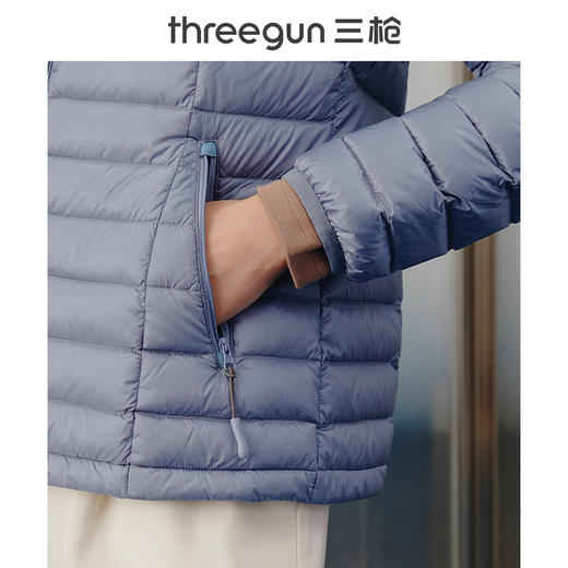Threegun三枪 【鹅绒】立领开襟长袖女士上衣羽绒服-81800A911 商品图5
