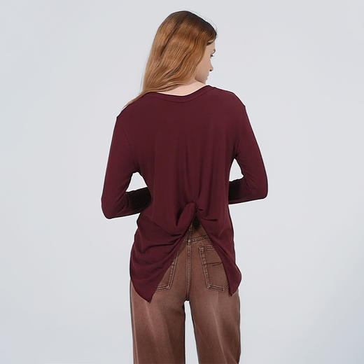 【2件9折】【Petit Bari】(多色)百搭高阶前后两穿长袖T恤 商品图0