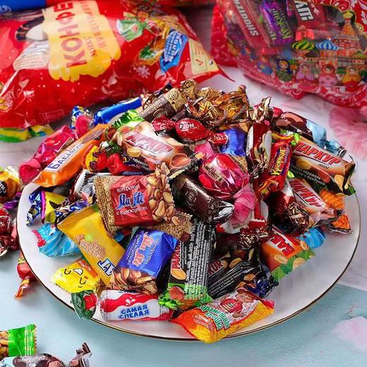 1500g/3大袋俄罗斯风味混合糖巧克力多种口味夹心软牛扎糖果 商品图4