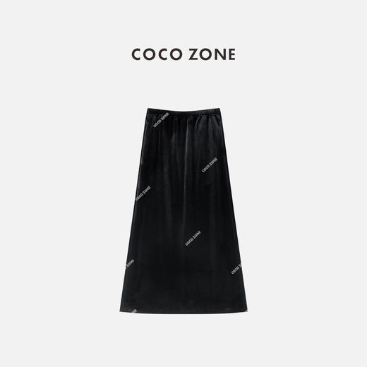 COCO ZONE 秋冬新款高级感气质丝绒包臀半身裙CC2D3261 商品图0
