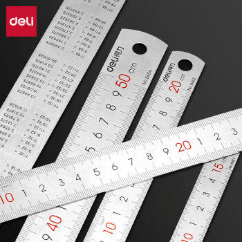 得力(deli)50cm不锈钢直尺 测量绘图刻度尺子 带公式换算表 办公用品 8464 商品图4
