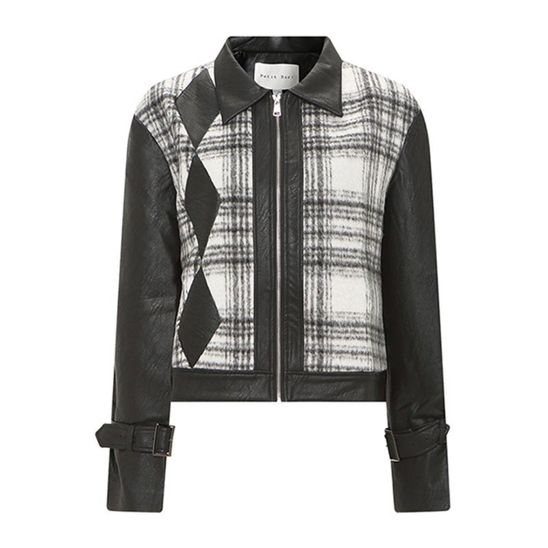 【2件9折】【Petit Bari】小香风短款皮外套