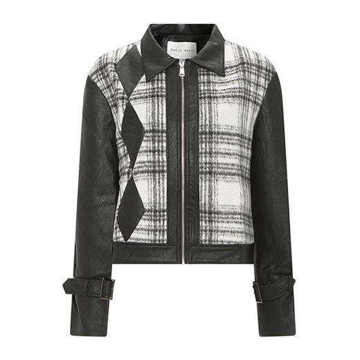 【2件9折】【Petit Bari】小香风短款皮外套 商品图0