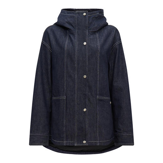 【2件9折】【Petit Bari】明线牛仔连帽风衣式外套
（水洗产品） 商品图1