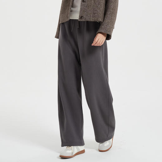 【2件9折】【Petit Bari】(多色)简约温暖松紧腰镰刀型长裤 商品图0