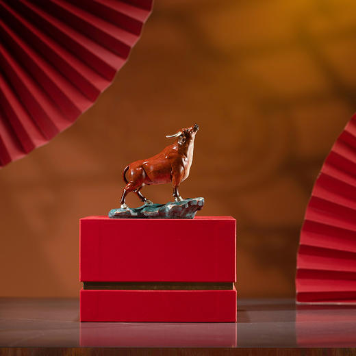 朱炳仁铜 10#牛气高升 摆件家居饰品 客厅办公桌牛摆件铜工艺品礼品 福气选福牛 商品图0