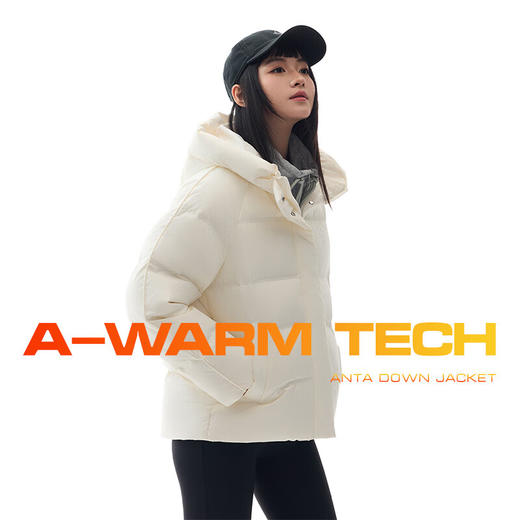 安踏（ANTA）多彩羽绒服丨短款面包服外套女冬季保暖休闲防风棉服162448902N 商品图1