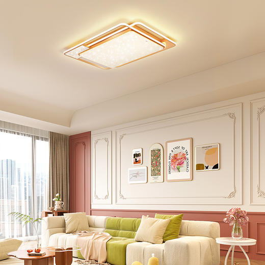 欧普（OPPLE）悦然客厅设计美学轻奢奶油风线面满天星吸顶灯套餐 商品图3