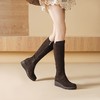 【预售7天】厚底内增高长靴女秋冬季新款圆头高筒靴高跟骑士靴牛翻皮靴子RLJR&317 商品缩略图3