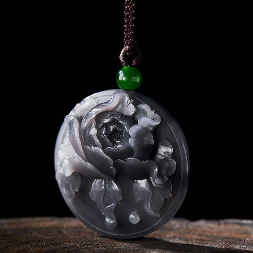 穆仙·深烟紫牡丹挂件 | 色泽深紫如霞，栩栩如生、又透露出淡然处世的高雅气质 商品图1