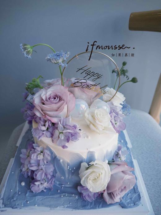 「女士」  紫色浪漫鲜花蛋糕 商品图1