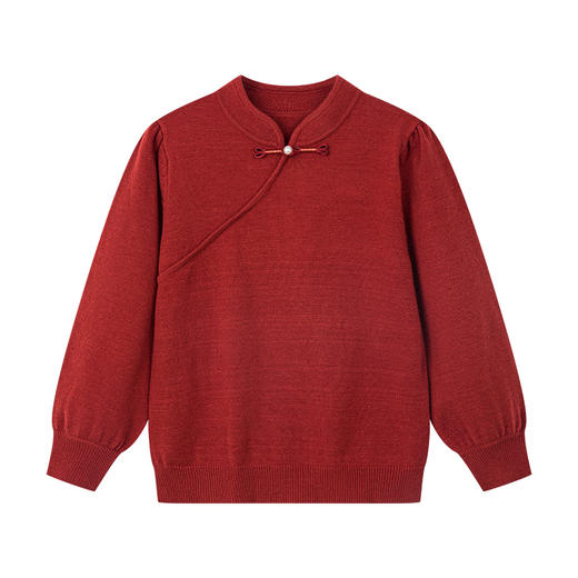 笛莎千与套头针织衫2024冬季新款女童新中式国风套头针织衫 商品图4