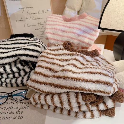 轻·软·萌·暖【品质云朵绒，细腻不掉毛，软糯舒服】儿童双面绒套装秋冬季宝宝毛绒亲子家居服两件套男女童条纹睡衣zb 商品图6