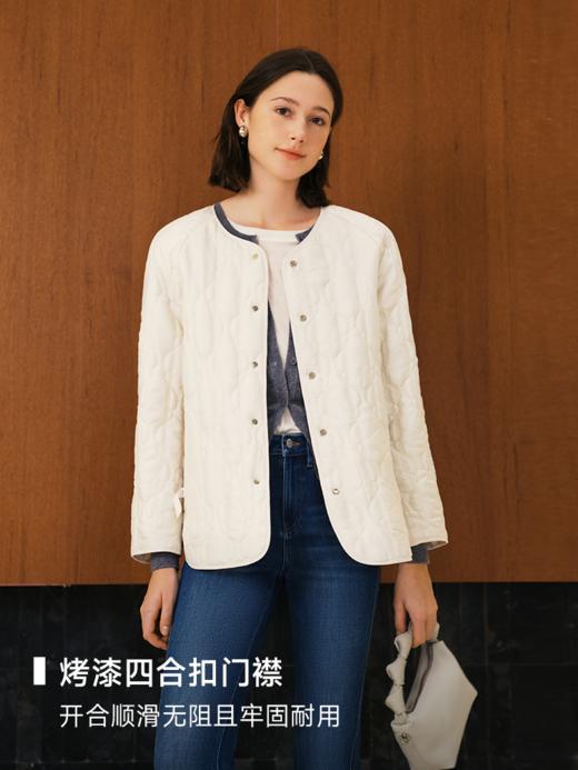 新中式竹叶提花连袖圆领绗缝外套FCE4COT100 商品图5