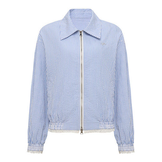 【2件9折】【Petit Bari】肌理感条纹刺绣夹克外套 商品图1