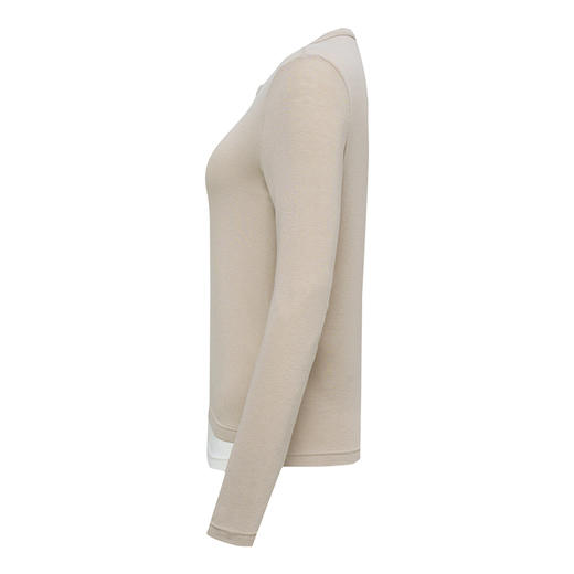 【2件9折】【Petit Bari】(多色)舒适云感假两件撞色上衣 商品图3