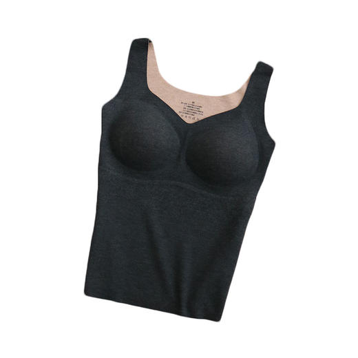 TG-TG03S334真丝羊毛保暖背心女秋冬无痕吊带带胸垫加绒防寒内搭打底衫 商品图4