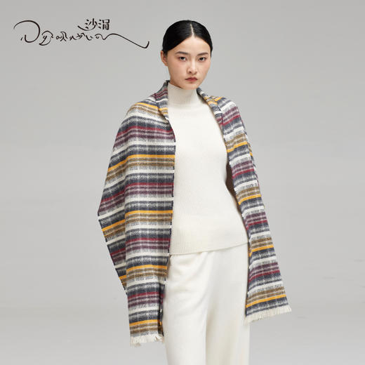 西藏萨迦手工氆氇山羊绒围巾秋冬SJF95P787N 商品图6