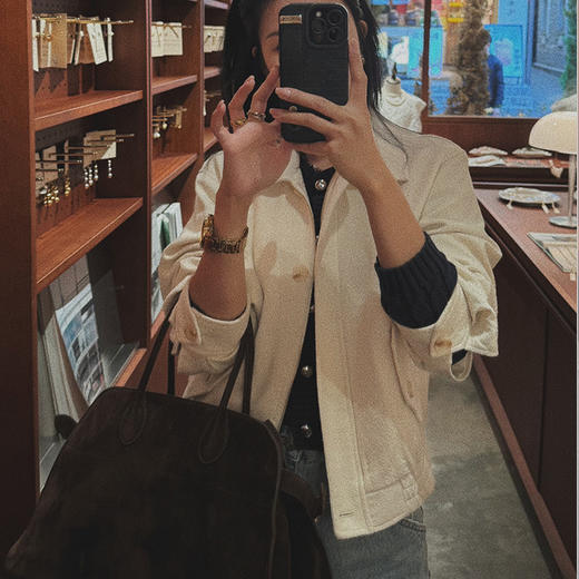 【顺丰包邮】33444秋冬新款韩系气质翻领杏色夹克外套女10062 商品图1