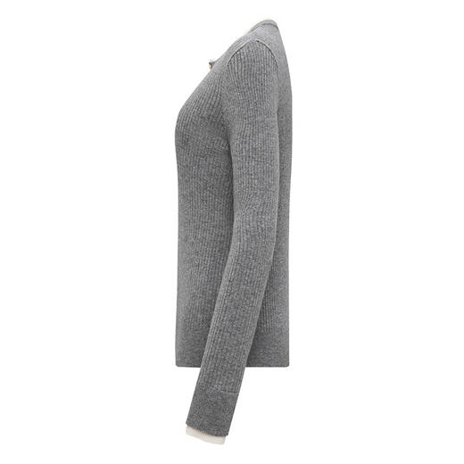 【2件9折】【Petit Bari】(多色)亨利领假两件修身针织上衣 商品图3