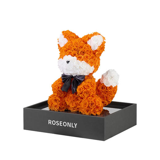 【告白神器】ROSEONLY诺誓 高端定制 永生玫瑰 公仔系列 玫瑰狐 橙色 粉色 红色  送朋友 商品图10