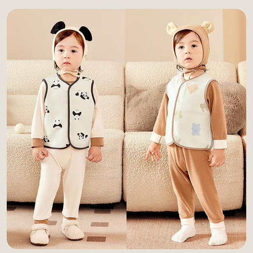 迷你巴拉冬季新款男女童柔软抓绒棉弹马甲宝宝保暖加厚背心 商品图2