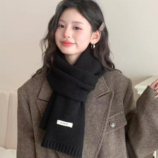 【YW】无忧购韩系慵懒氛围感百搭保暖100%羊毛小标针织围巾（截单后7天发货)25年清仓捡漏 商品图6