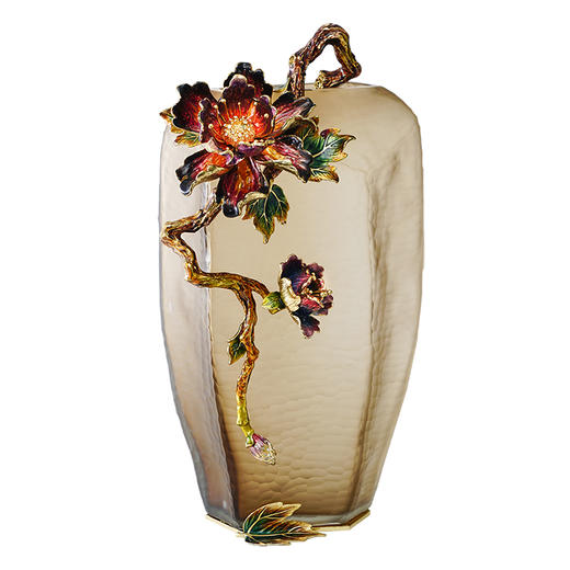 珐琅彩工艺国色天香花瓶豪宅别墅客厅玄关摆件家居饰品罗比罗丹国色天色花瓶【不支持补差，非质量问题不退不换】S 商品图1