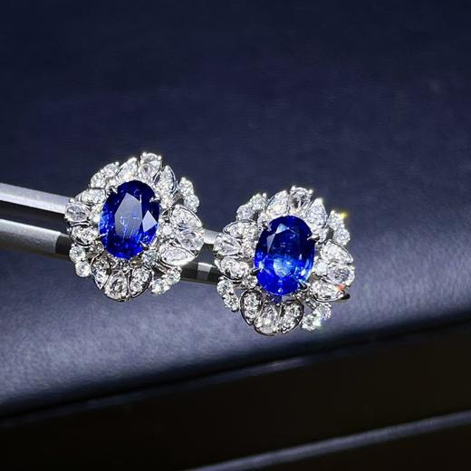 1.45ct刻面蓝宝石耳钉 商品图1