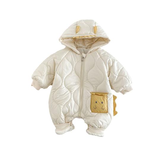 【立体加绒，温暖呵护】婴儿夹棉连体衣0-2岁 冬季韩版童装 女宝宝卡通立体加绒爬服潮款-QQ 商品图4