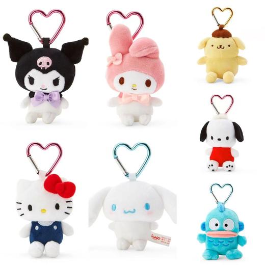 【日本进口】三丽鸥新款迷你爱心扣娃娃挂件钥匙扣 商品图0