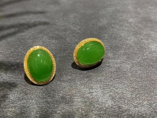 【御珠宫坊】金镶碧玉耳钉 商品图2