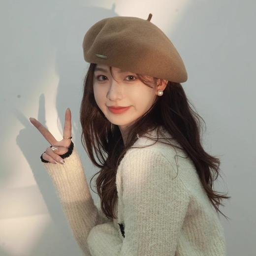 鹿鹿推荐 • 显脸小！秋冬羊毛贝雷帽加厚大头围复古八角蓓蕾帽 商品图3