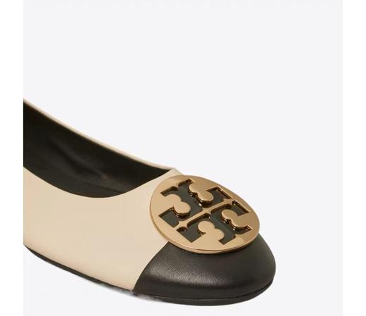 TORY BURCH 芭蕾平底鞋女  148336-001奶油白/黑 .【鞋底有膜，试穿小心】 商品图1
