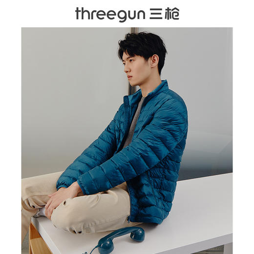 Threegun三枪 【鹅绒】立领开襟长袖男士上衣羽绒服-81727A911 商品图1
