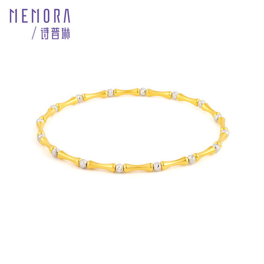 【积分抵值】竹节手链 黄色18k金闪耀车花珠手链手串精美女士礼物MEMORA诗普琳KBE00801（线上专供） 商品图4