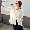 OLrain欧芮儿白色长袖衬衫女春季2025新款通勤气质飘带慵懒风衬衣 商品缩略图0