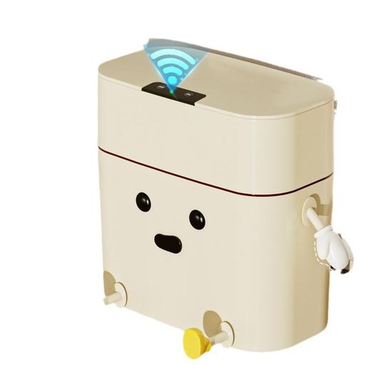 【智能感应垃圾桶！一触即开！】挥手感应远离細菌，静音缓降舒适无声。高颜值智能垃圾桶，家居必备超长蓄电。越过屈膝，享四档感应模式，脚踢更方便。兼具卧室、厕所、客厅简约风！ 商品图9