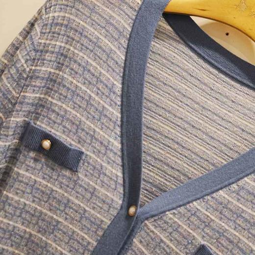 VIVIAN LIU薇薇安刘TR2416305梅春女装新款V领花纱长袖开衫毛衣 商品图2