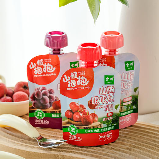 金晔山楂抱抱果冻吸吸乐礼盒原味葡萄味草莓味整箱24袋多口味果冻 商品图3