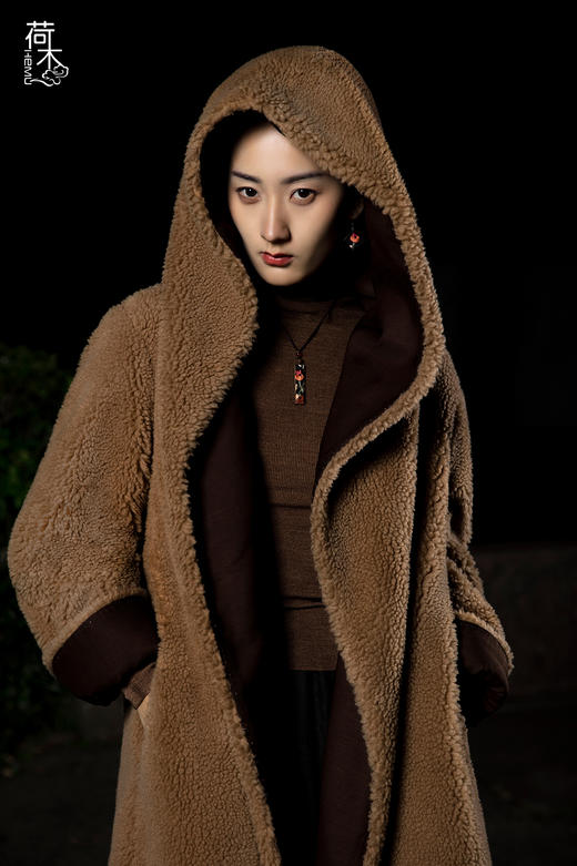 荷木HEMU丨暖茧·连帽长外套 商品图0