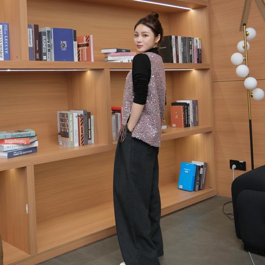 【破价】NORNS LADY/诺恩 桑蚕丝羊绒皮带阔腿裤 垂感显瘦休闲长裤QMKYL81307868 商品图2