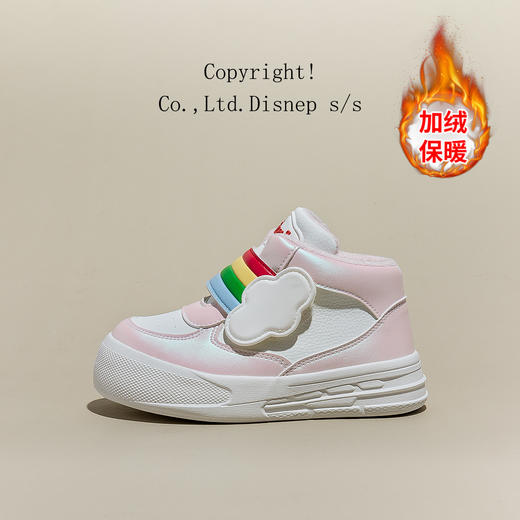 迪士尼女童棉鞋冬季加绒二棉鞋时尚厚底高帮板鞋中大童防水儿童鞋ZY24D017 商品图8