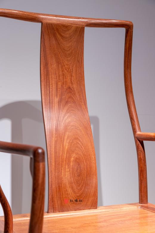 红桥红  家具严选  缅甸花梨（大果紫檀）【高靠背 S背弯材素官帽椅】 商品图2