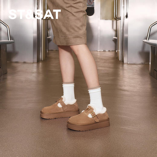 星期六百搭轻便时尚加绒保暖棉鞋SSC4112CNQ 商品图5