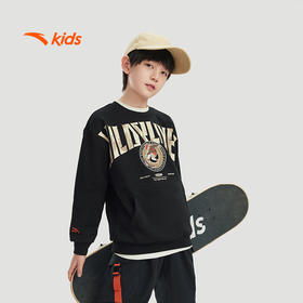 安踏男童卫衣2024冬儿童加绒保暖卫衣男孩潮酷印花运动衫352448712