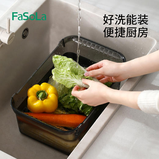 FaSoLa多用途洗菜篮厨房洗菜盆水果盘洗碗池水槽置物架滤水篮子 商品图0