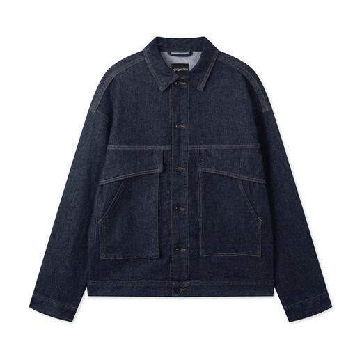 gxgjeans男装春秋夹克男潮流翻领宽松休闲帅气牛仔外套J24D1210150C 商品图4