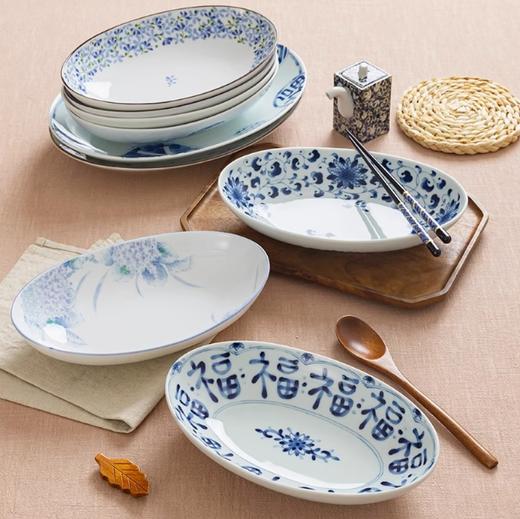 蓝凛堂菊唐草鱼盘（KIKMNDO） 商品图1