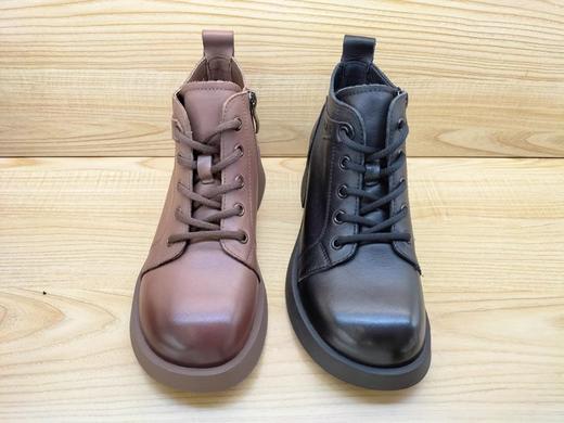 秋季新款豪行真皮女鞋23468096时尚低跟系带短靴休闲单靴 商品图3